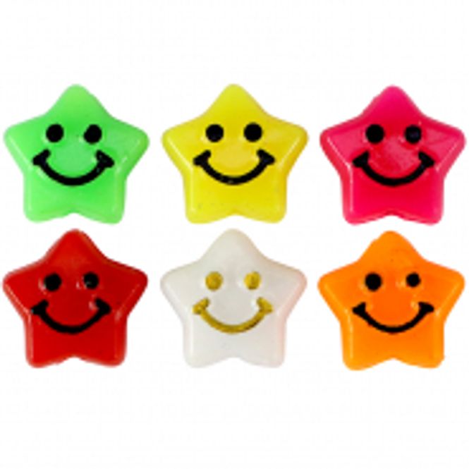 Hovedbilde Stjernerperler med smilefjes - 10 mm ...