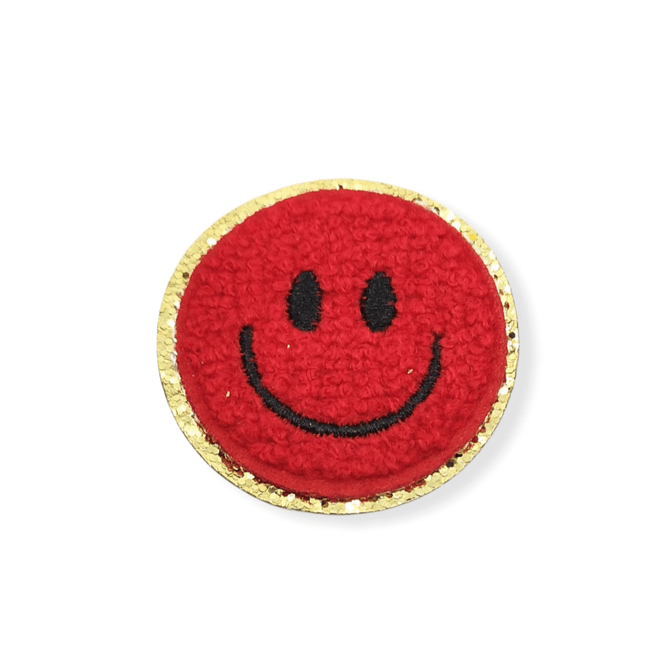 Hovedbilde Chenille Patches -Smiley- Rød