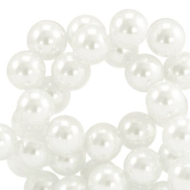 Hovedbilde Perler av glass 8 mm White