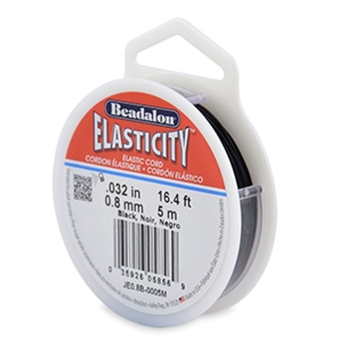 Hovedbilde Beadalon Elastisk Sort tråd  0,8mm - 5 meter