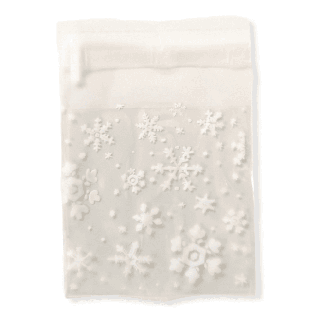 Hovedbilde Cellofanposer med hvite snøkrystaller -10 x 10 cm