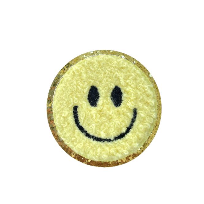 Hovedbilde Chenille Patches -Smiley- Sitron Gul