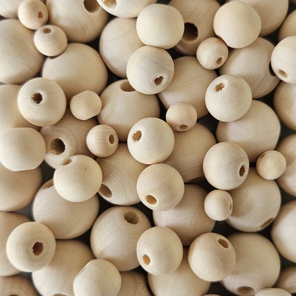 Perler i Tre - Rund Ubehandlet