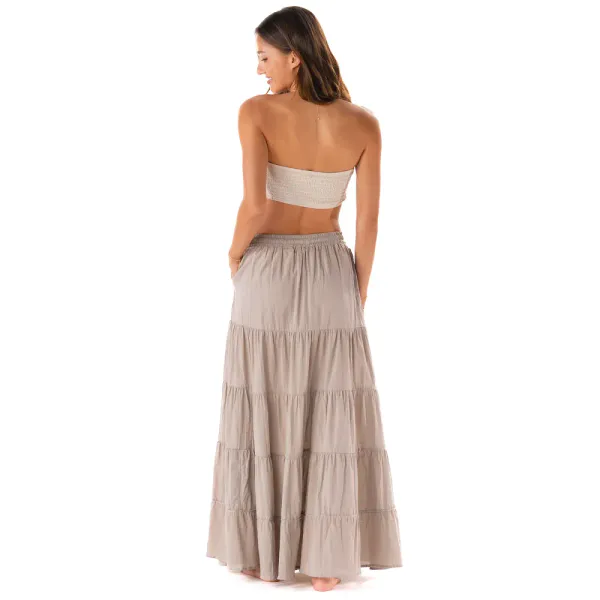 "Shipwrecked" Maxi Skirt - Khaki