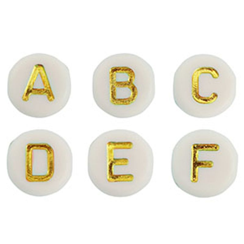 Bokstavperler -Cotton & Gold - ca 200 stk