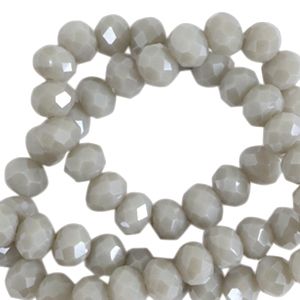 Bilde av Fasett perler av Glass- Cloudy Grey-Pearl Shine ...