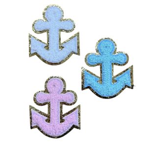 Hovedbilde Chenille ANKER med glitter gullkant