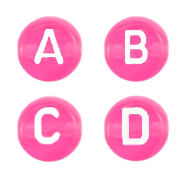 Bokstavperler - ca 750 stk  Azalea Pink Transparent 